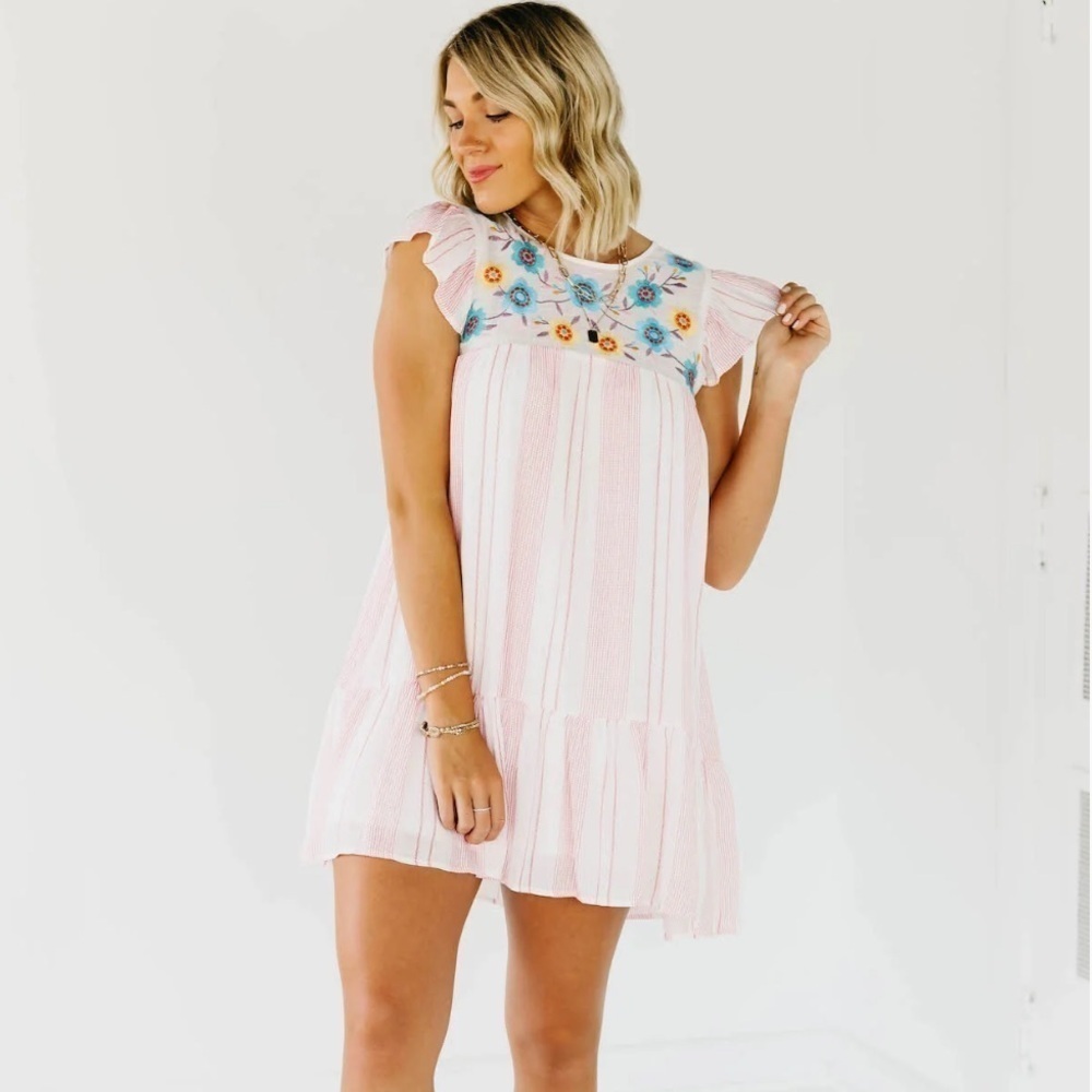 DUNCAN EMBROIDERED MINI DRESS Size 1XL - Picture 3 of 8